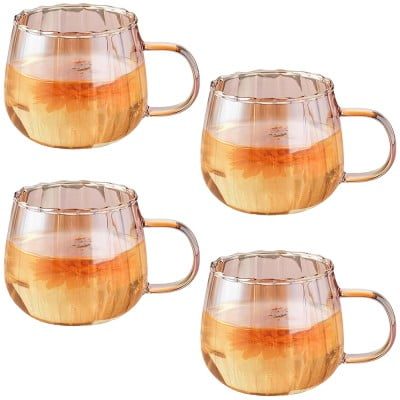 Set 4 cani, Quasar & Co.®, termorezistente, sticla borosilicata, 4 x 400 ml, amber 11