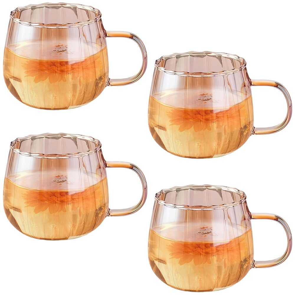 Set 4 cani, Quasar & Co.®, termorezistente, sticla borosilicata, 4 x 400 ml, amber