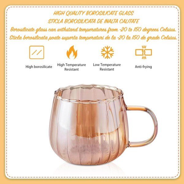 Set 4 cani, Quasar & Co.®, termorezistente, sticla borosilicata, 4 x 400 ml, amber - imagine 8