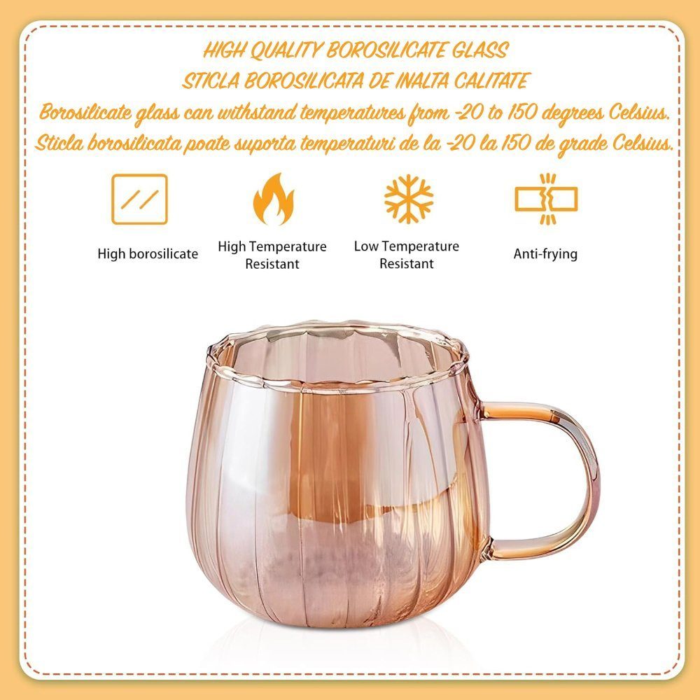 Set 4 cani, Quasar & Co.®, termorezistente, sticla borosilicata, 4 x 400 ml, amber 8