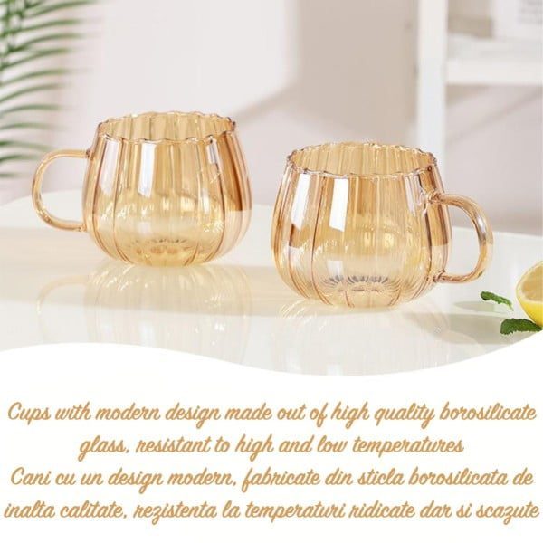 Set 4 cani, Quasar & Co.®, termorezistente, sticla borosilicata, 4 x 400 ml, amber - imagine 9
