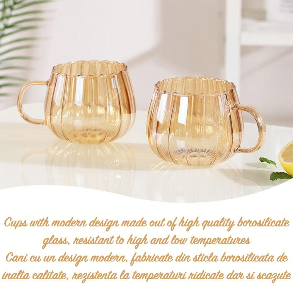 Set 4 cani, Quasar & Co.®, termorezistente, sticla borosilicata, 4 x 400 ml, amber 9