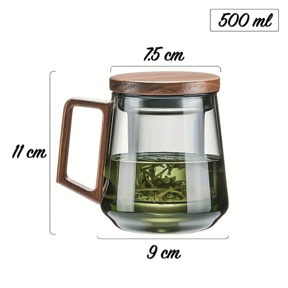 Cana cu infuzor, Quasar & Co.®, recipient pentru ceai/cafea, capac si maner, 500 ml, sticla borosilicata/lemn acacia, gri grafit 11 Cana cu infuzor, Quasar & Co.®, recipient pentru ceai/cafea, capac si maner, 500 ml, sticla borosilicata/lemn acacia, gri grafit 11