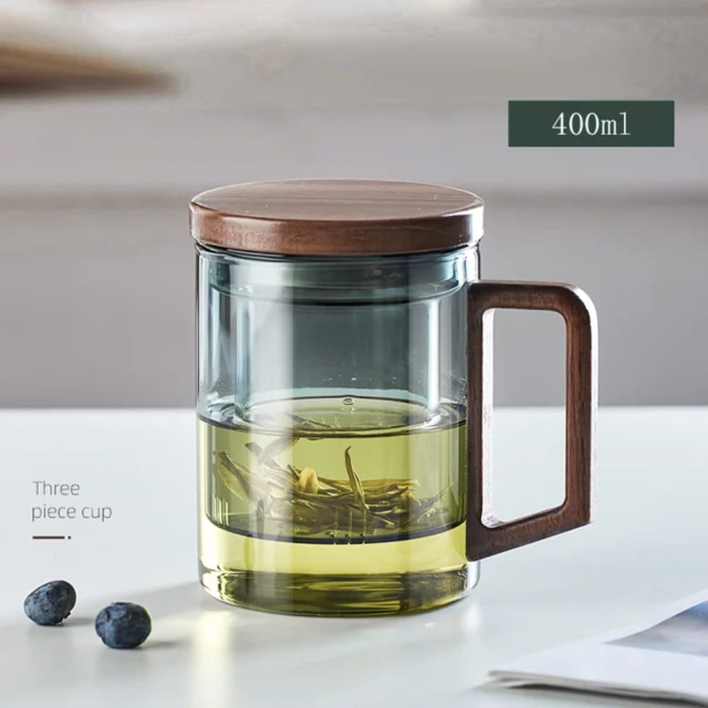Cana cu infuzor, Quasar & Co.®, recipient pentru ceai/cafea, capac si maner, 400 ml, sticla borosilicata/lemn acacia, gri grafit 6 Cana cu infuzor, Quasar & Co.®, recipient pentru ceai/cafea, capac si maner, 400 ml, sticla borosilicata/lemn acacia, gri grafit 6