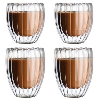 Set 4 pahare cu pereti dubli, Quasar & Co.®, termorezistente, model stripe, 2×210 ml/2×270 ml, sticla borosilicata, transparent 11 Set 4 pahare cu pereti dubli, Quasar & Co.®, termorezistente, model stripe, 2×210 ml/2×270 ml, sticla borosilicata, transparent 11