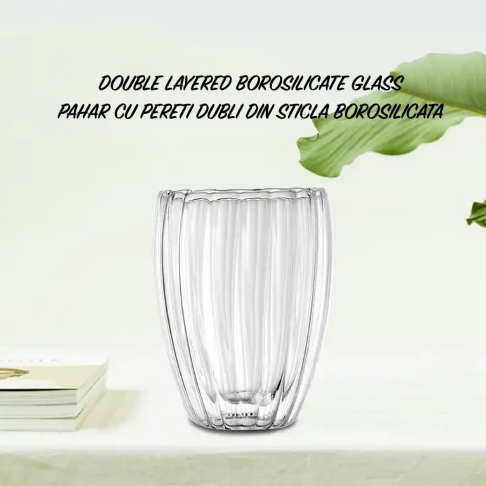 Set 4 pahare cu pereti dubli, Quasar & Co.®, termorezistente, model stripe, 2×210 ml/2×270 ml, sticla borosilicata, transparent 7 Set 4 pahare cu pereti dubli, Quasar & Co.®, termorezistente, model stripe, 2×210 ml/2×270 ml, sticla borosilicata, transparent 7