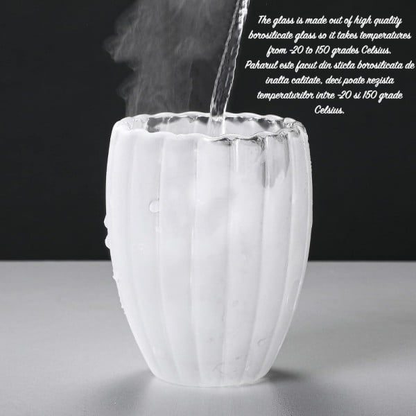 Set 4 pahare cu pereti dubli, Quasar & Co.®, termorezistente, model stripe, 2x210 ml/2x270 ml, sticla borosilicata, transparent - imagine 9