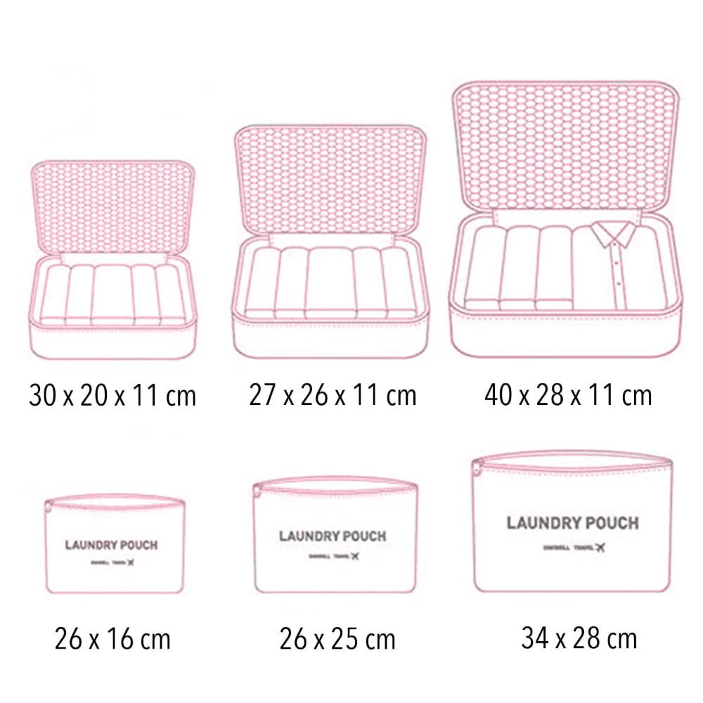 Set 6 huse organizare bagaj si 2 gentute cosmetice calatorie, Quasar & Co.®, pretabile voiaj, accesorii valiza/troler, visiniu 8 Set 6 huse organizare bagaj si 2 gentute cosmetice calatorie, Quasar & Co.®, pretabile voiaj, accesorii valiza/troler, visiniu 8