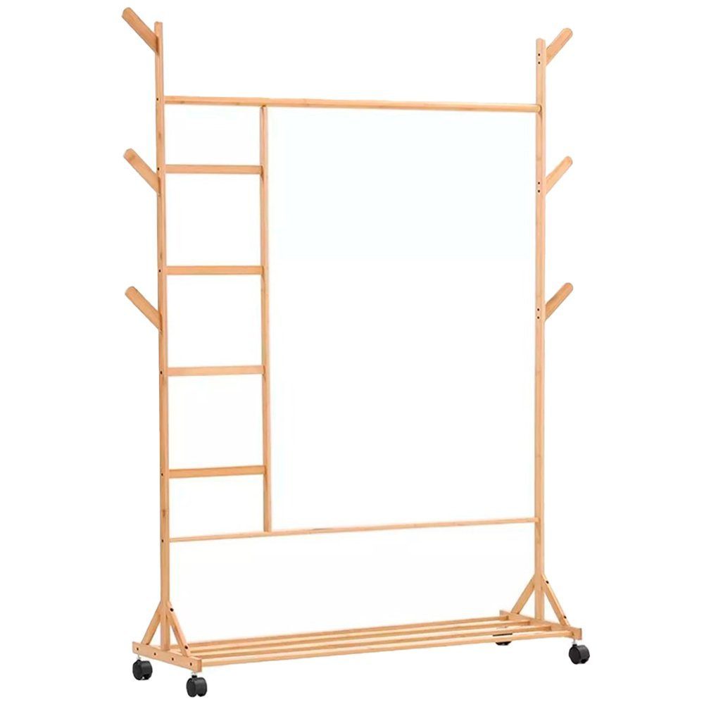 Cuier hol, Quasar & Co.®, cu roti, pretabil imbracaminte/incaltaminte, bambus, 100 x 35 x 155 cm, natur 2 Cuier hol, Quasar & Co.®, cu roti, pretabil imbracaminte/incaltaminte, bambus, 100 x 35 x 155 cm, natur 2