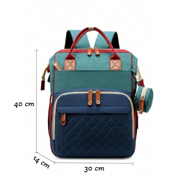 Geanta/rucsac, Quasar & Co.®, cu port USB si 14 compartimente, textil, 40 x 30 x 14 cm, multicolor - imagine 12