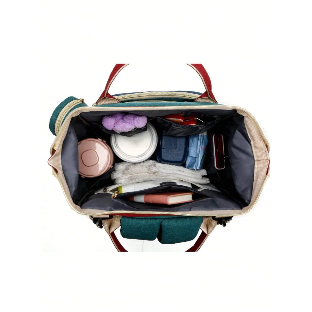 Geanta/rucsac, Quasar & Co.®, cu port USB si 14 compartimente, textil, 40 x 30 x 14 cm, multicolor 5