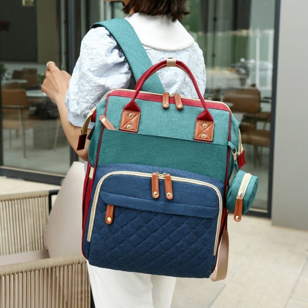 Geanta/rucsac, Quasar & Co.®, cu port USB si 14 compartimente, textil, 40 x 30 x 14 cm, multicolor 7