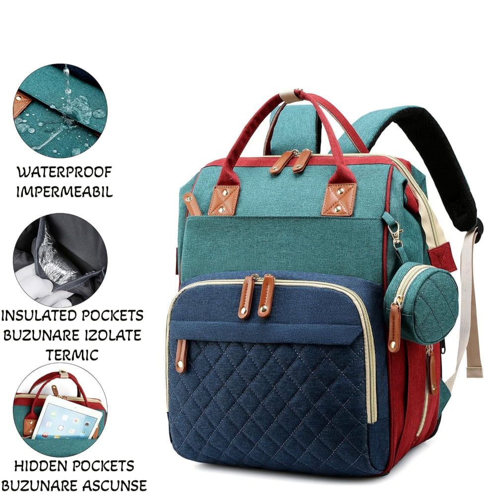 Geanta/rucsac, Quasar & Co.®, cu port USB si 14 compartimente, textil, 40 x 30 x 14 cm, multicolor 9