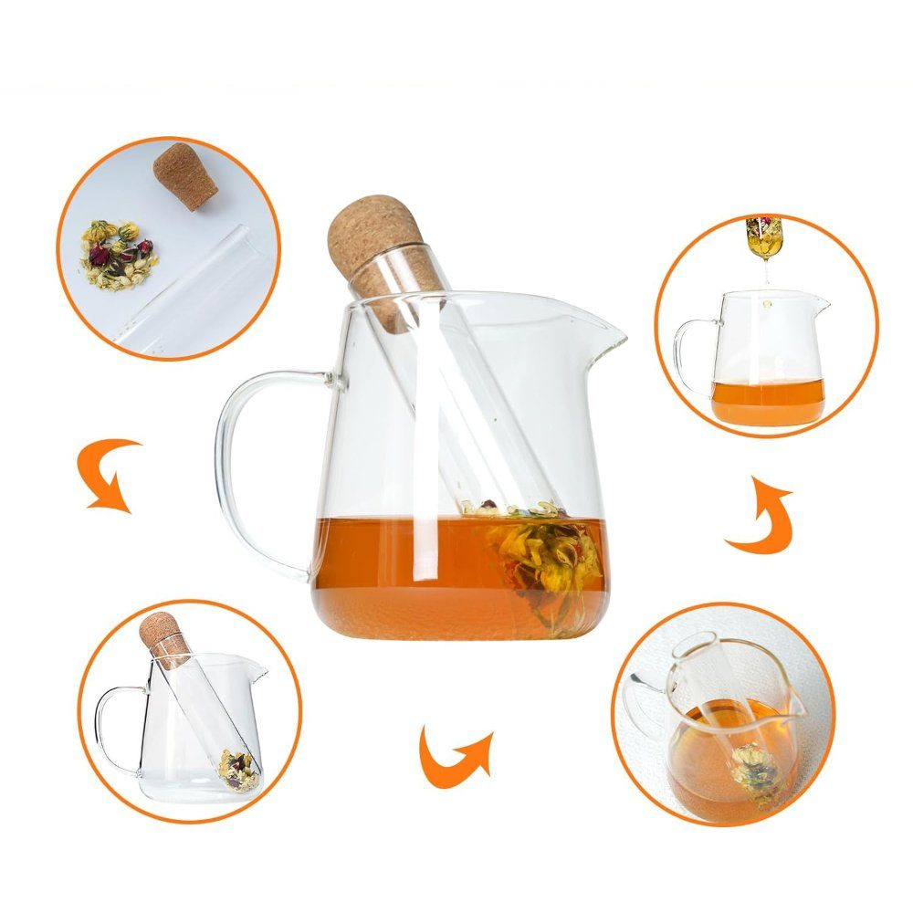 Set 4 infuzoare pentru ceai, Quasar & Co.®, 3 x 15 cm, sticla/pluta, transparent 5 Set 4 infuzoare pentru ceai, Quasar & Co.®, 3 x 15 cm, sticla/pluta, transparent 5