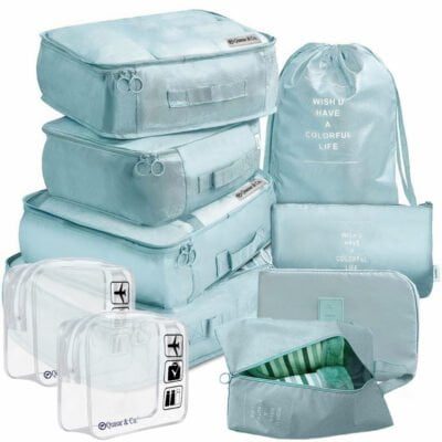 Set 8 huse organizare bagaj si 2 gentute cosmetice calatorie, Quasar & Co.®, pentru voiaj, accesorii valiza/troler, albastru azur 9 Set 8 huse organizare bagaj si 2 gentute cosmetice calatorie, Quasar & Co.®, pentru voiaj, accesorii valiza/troler, albastru azur 9