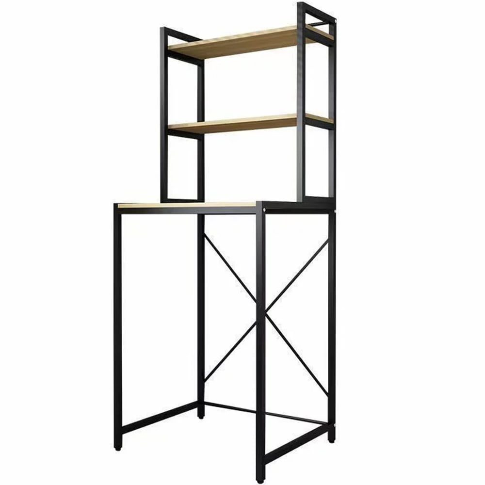 Raft depozitare universal, Quasar & Co.®, peste masina de spalat, cu 3 polite, metal/lemn, 65 x 60 x 182 cm, negru 3