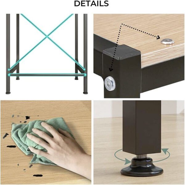 Raft depozitare universal, Quasar & Co.®, peste masina de spalat, cu 3 polite, metal/lemn, 65 x 60 x 182 cm, negru - imagine 4