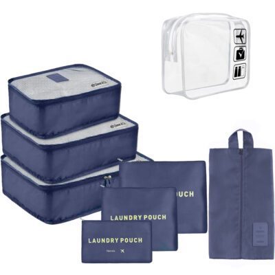 Set 7 huse organizare bagaj si o gentuta cosmetice calatorie, Quasar & Co.®, pretabile voiaj, accesorii valiza/troler, bleumarin 11 Set 7 huse organizare bagaj si o gentuta cosmetice calatorie, Quasar & Co.®, pretabile voiaj, accesorii valiza/troler, bleumarin 11