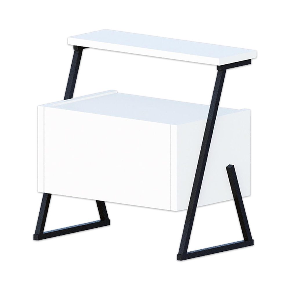 Set 2 noptiere, Quasar & Co.®, MDF, 49×29.5×50 cm, alb/negru 2 Set 2 noptiere, Quasar & Co.®, MDF, 49×29.5×50 cm, alb/negru 2