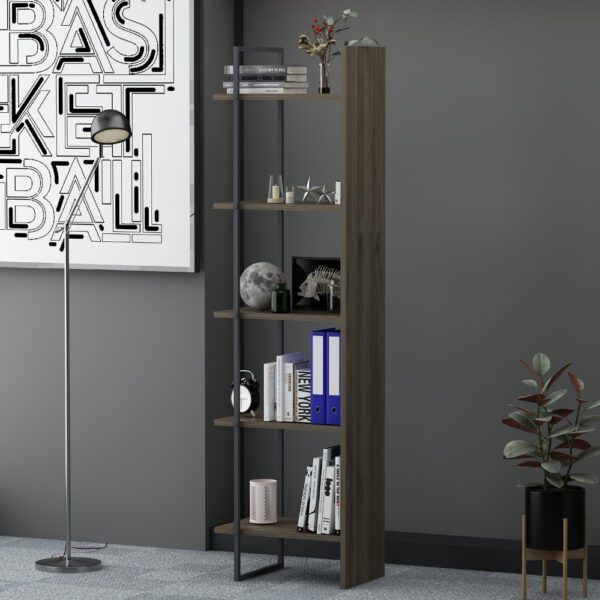 Raft de colt, Quasar & Co.®, mobilier living/dormitor, 45 x 30 x 171 cm, MDF, nuc inchis - imagine 3