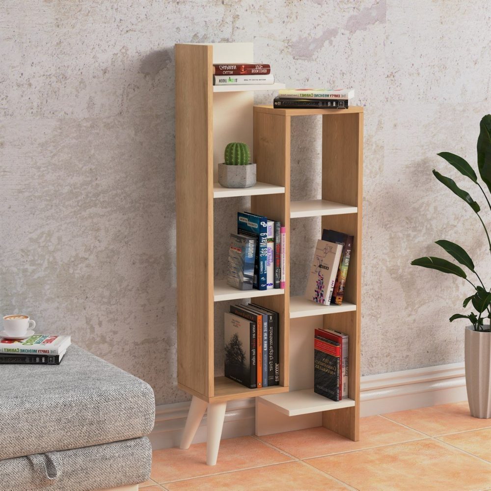 Biblioteca, Quasar & Co.®, mobilier living, 55.4 x 22 x 129.2 cm, MDF, stejar/alb 5 Biblioteca, Quasar & Co.®, mobilier living, 55.4 x 22 x 129.2 cm, MDF, stejar/alb 5