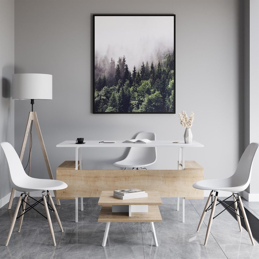 Set birou cu masa cafea, Quasar & Co.®, mobilier living/office, 140 x 60 x 73.8 cm/45 x 45 x 35 cm, stejar/alb intens 5 Set birou cu masa cafea, Quasar & Co.®, mobilier living/office, 140 x 60 x 73.8 cm/45 x 45 x 35 cm, stejar/alb intens 5