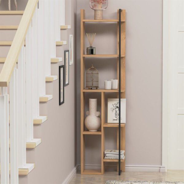 Raft de colt, Quasar & Co.®, mobilier living/dormitor, 42 x 23 x 160 cm, MDF, stejar bej - imagine 5