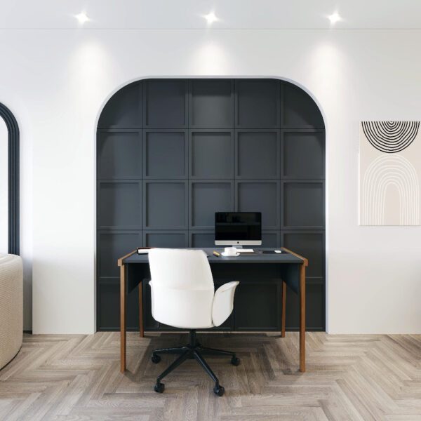 Birou, Quasar & Co.®, mobilier living/office, 120 x 60 x 74 cm, MDF, gri/nuc natur - imagine 5