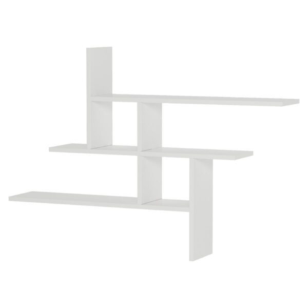 Raft perete, Quasar & Co.®, mobilier living/dormitor, 118 x 82 x 20 cm, MDF, alb - imagine 2