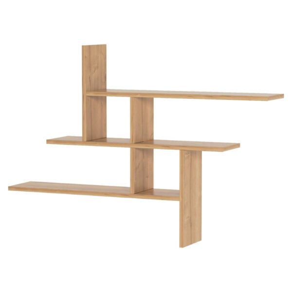 Raft perete, Quasar & Co.®, mobilier living/dormitor, 118 x 82 x 20 cm, MDF, stejar - imagine 2