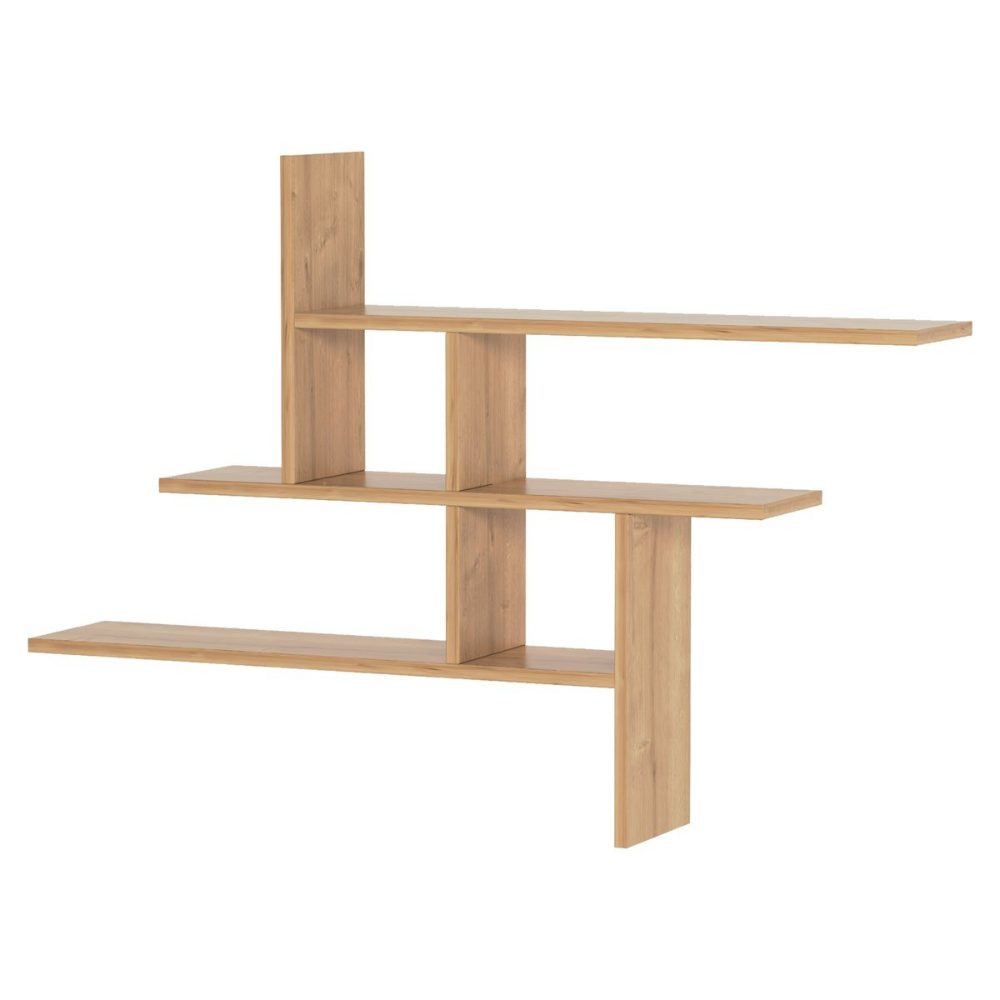 Raft perete, Quasar & Co.®, mobilier living/dormitor, 118 x 82 x 20 cm, MDF, stejar 2