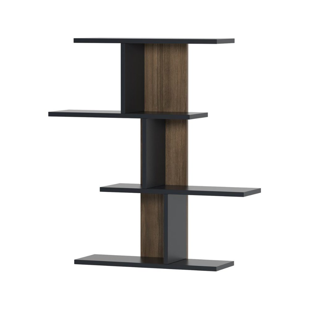 Raft perete, Quasar & Co.®, mobilier living/dormitor, 88 x 89 x 20 cm, MDF, gri inchis/nuc 2