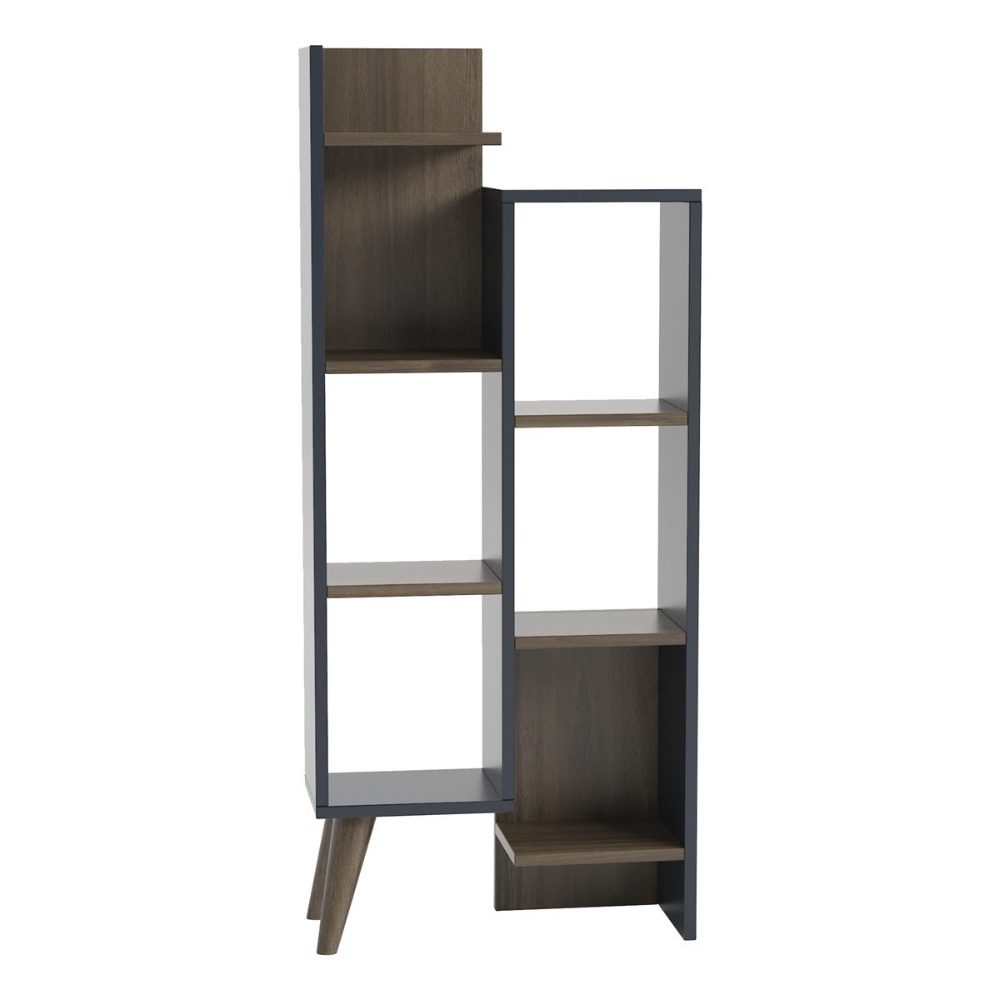 Biblioteca, Quasar & Co.®, mobilier living, 55.4 x 22 x 129.2 cm, MDF, gri/nuc 2 Biblioteca, Quasar & Co.®, mobilier living, 55.4 x 22 x 129.2 cm, MDF, gri/nuc 2