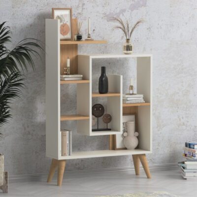 Biblioteca, Quasar & Co.®, mobilier living, 82 x 22 x 126,2 cm, MDF, alb/stejar 6 Biblioteca, Quasar & Co.®, mobilier living, 82 x 22 x 126,2 cm, MDF, alb/stejar 6