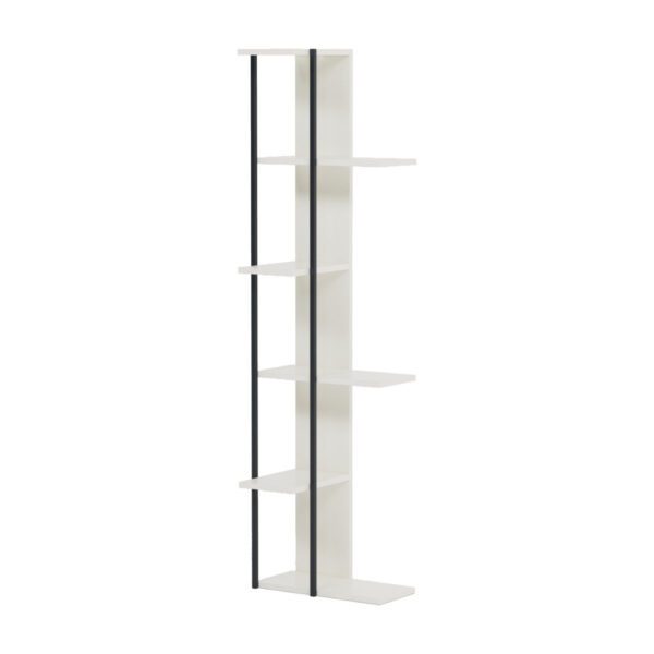 Raft de colt, Quasar & Co.®, mobilier living/dormitor, 45 x 23.1 x 162.3 cm, MDF, alb/negru - imagine 2