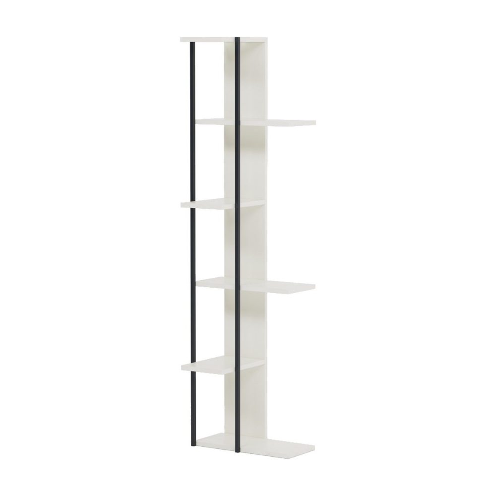 Raft de colt, Quasar & Co.®, mobilier living/dormitor, 45 x 23.1 x 162.3 cm, MDF, alb/negru 2 Raft de colt, Quasar & Co.®, mobilier living/dormitor, 45 x 23.1 x 162.3 cm, MDF, alb/negru 2