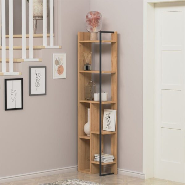 Raft de colt, Quasar & Co.®, mobilier living/dormitor, 42 x 23 x 160 cm, MDF, stejar bej - imagine 1