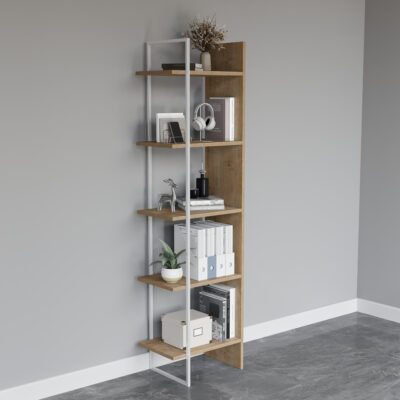 Raft de colt, Quasar & Co.®, mobilier living/dormitor, 45 x 30 x 171 cm, MDF, stejar natural 6