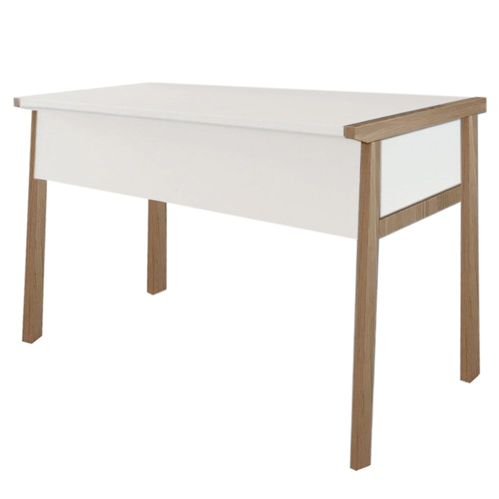 Birou, Quasar & Co.®, mobilier living/office, 120 x 60 x 74 cm, MDF, alb/stejar alb 2 Birou, Quasar & Co.®, mobilier living/office, 120 x 60 x 74 cm, MDF, alb/stejar alb 2