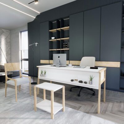 Set birou cu masa cafea, Quasar & Co.®, mobilier living/office, 150 x 60 x 74 cm/45 x 29 x 44 cm, stejar/alb mat 8 Set birou cu masa cafea, Quasar & Co.®, mobilier living/office, 150 x 60 x 74 cm/45 x 29 x 44 cm, stejar/alb mat 8