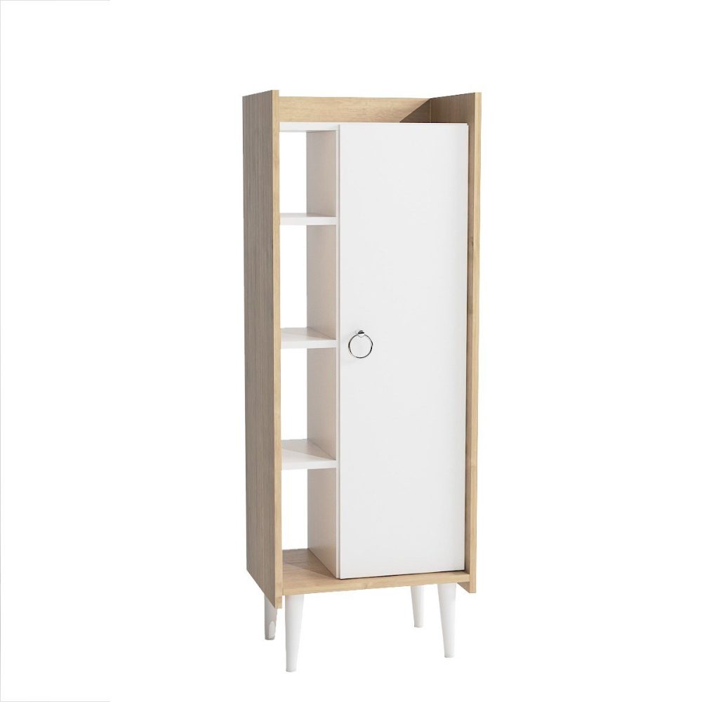 Dulap Quasar & Co.®, MDF, mobilier living/dormitor, 50×29.8×137 cm, alb/stejar 2 Dulap Quasar & Co.®, MDF, mobilier living/dormitor, 50×29.8×137 cm, alb/stejar 2