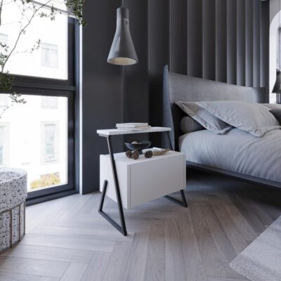 Noptiera, Quasar & Co.®, MDF, 49×29.5×50 cm, alb 8 Noptiera, Quasar & Co.®, MDF, 49×29.5×50 cm, alb 8