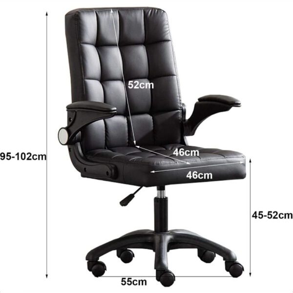 Scaun de birou, Quasar & Co.®, ergonomic, manere rabatabile, sezut si spatar buretat, inaltime reglabila, scaune 5 roti pivotante, rotativ, sistem rotire 360°, piele ecologica, GAMA, crem - imagine 10