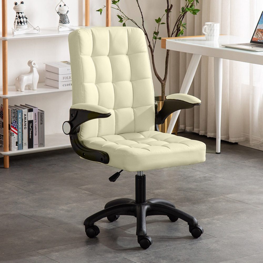 Scaun de birou, Quasar & Co.®, ergonomic, manere rabatabile, sezut si spatar buretat, inaltime reglabila, scaune 5 roti pivotante, rotativ, sistem rotire 360°, piele ecologica, GAMA, crem 4 Scaun de birou, Quasar & Co.®, ergonomic, manere rabatabile, sezut si spatar buretat, inaltime reglabila, scaune 5 roti pivotante, rotativ, sistem rotire 360°, piele ecologica, GAMA, crem 4