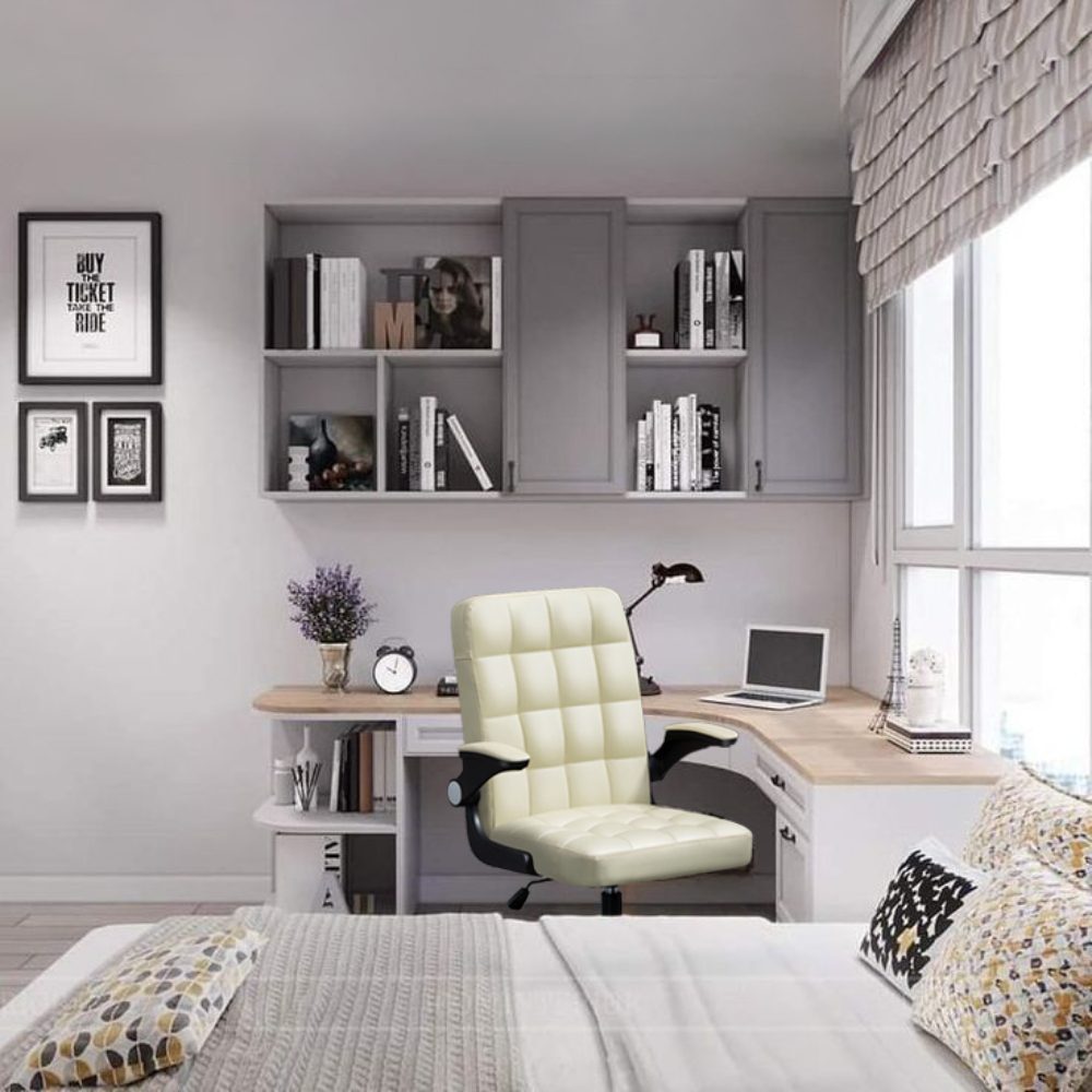 Scaun de birou, Quasar & Co.®, ergonomic, manere rabatabile, sezut si spatar buretat, inaltime reglabila, scaune 5 roti pivotante, rotativ, sistem rotire 360°, piele ecologica, GAMA, crem 5 Scaun de birou, Quasar & Co.®, ergonomic, manere rabatabile, sezut si spatar buretat, inaltime reglabila, scaune 5 roti pivotante, rotativ, sistem rotire 360°, piele ecologica, GAMA, crem 5