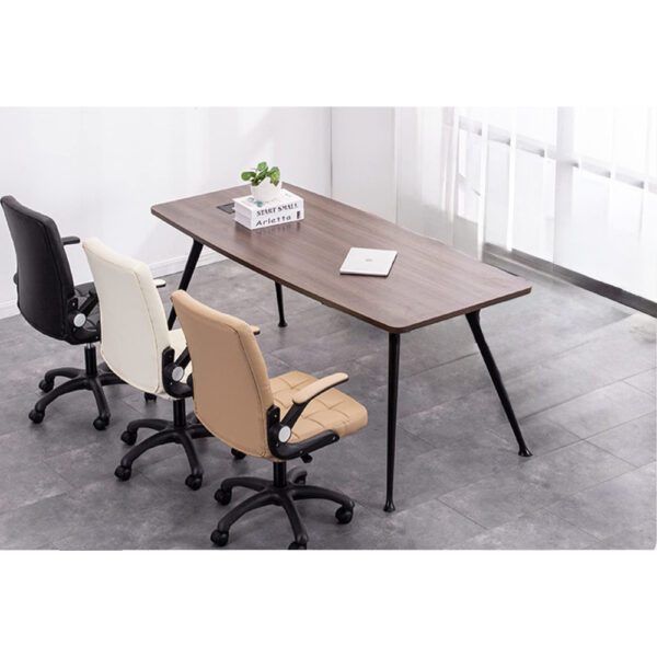 Scaun de birou, Quasar & Co.®, ergonomic, manere rabatabile, sezut si spatar buretat, inaltime reglabila, scaune 5 roti pivotante, rotativ, sistem rotire 360°, piele ecologica, GAMA, crem - imagine 9