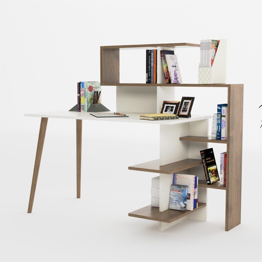 Birou, Quasar & Co.®, mobilier living/office, 141.8 x 60 x 121.4 cm, MDF, alb/nuc 5 Birou, Quasar & Co.®, mobilier living/office, 141.8 x 60 x 121.4 cm, MDF, alb/nuc 5