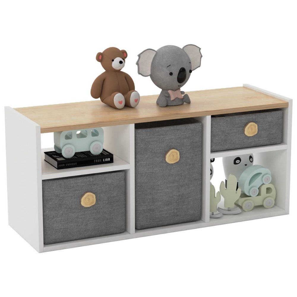 Comoda TV, Quasar & Co.®, mobilier living/dormitor/camera copilului, cu sertare, 103.6 x 35 x 46 cm, MDF, alb mat/stejar 5 Comoda TV, Quasar & Co.®, mobilier living/dormitor/camera copilului, cu sertare, 103.6 x 35 x 46 cm, MDF, alb mat/stejar 5