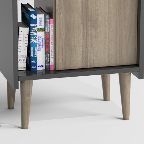 Dulap, Quasar & Co.®, mobilier living/dormitor, 50 x 29.8 x 137 cm, MDF, gri/nuc - imagine 6