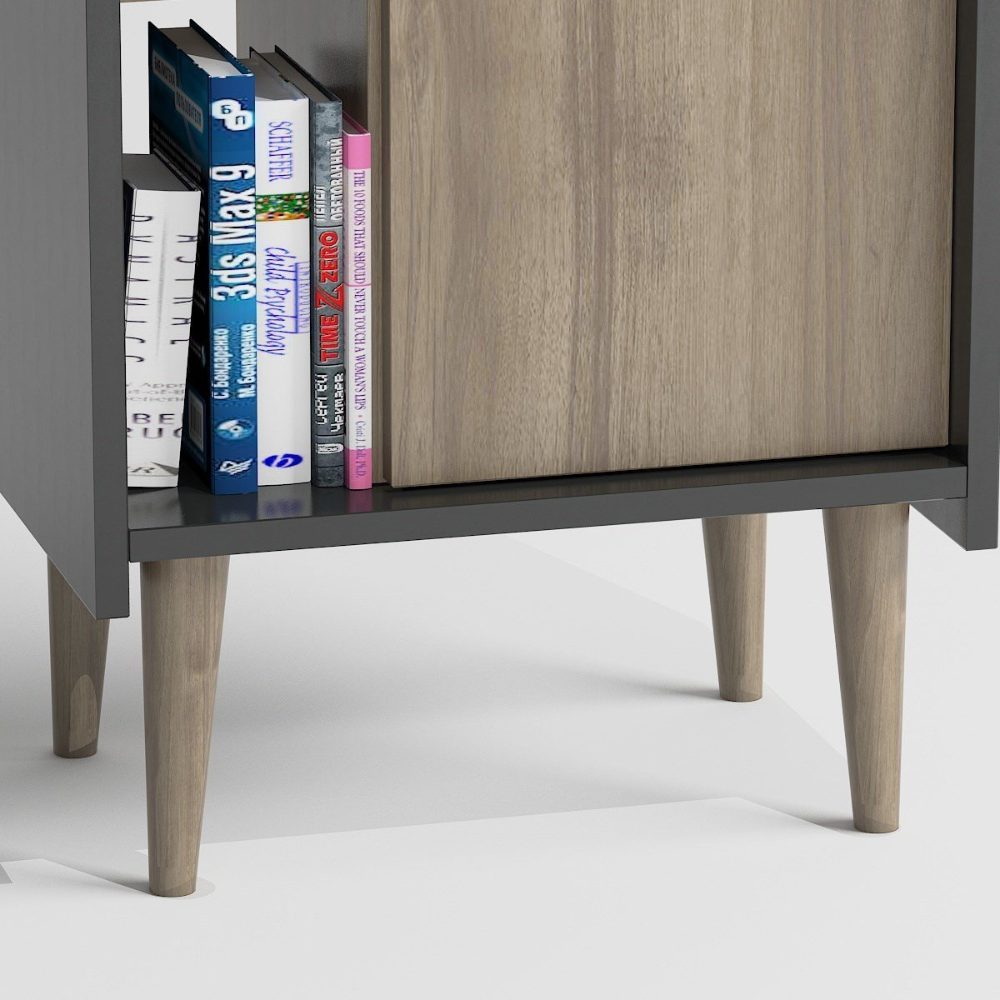 Dulap, Quasar & Co.®, mobilier living/dormitor, 50 x 29.8 x 137 cm, MDF, gri/nuc 6 Dulap, Quasar & Co.®, mobilier living/dormitor, 50 x 29.8 x 137 cm, MDF, gri/nuc 6